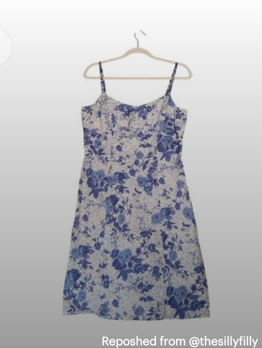 LOFT Floral Blue and White Dress